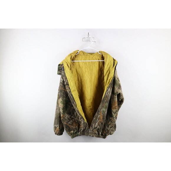 Vintage 90s Mens XL Distressed Quilted Realtree Camouflage Hooded Jacket AS IS - Picture 11 of 16
